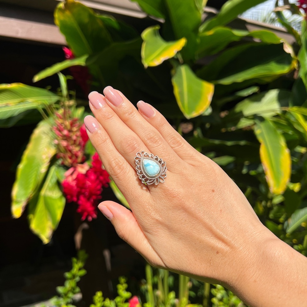 Genuine Larimar Ring - image 1